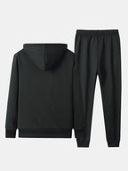 Men's Teddy-Lined Zip Hoodie Tracksuit – Regular Fit Joggers