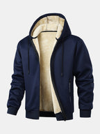 Men's Teddy-Lined Hooded Tracksuit – Zip Jacket and Joggers