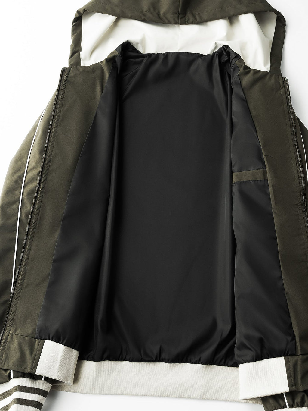 Men's Relaxed Hooded Bomber Jacket – Contrast Lined Zip-Up Outerwear