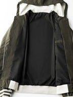 Men's Relaxed Hooded Bomber Jacket – Contrast Lined Zip-Up Outerwear