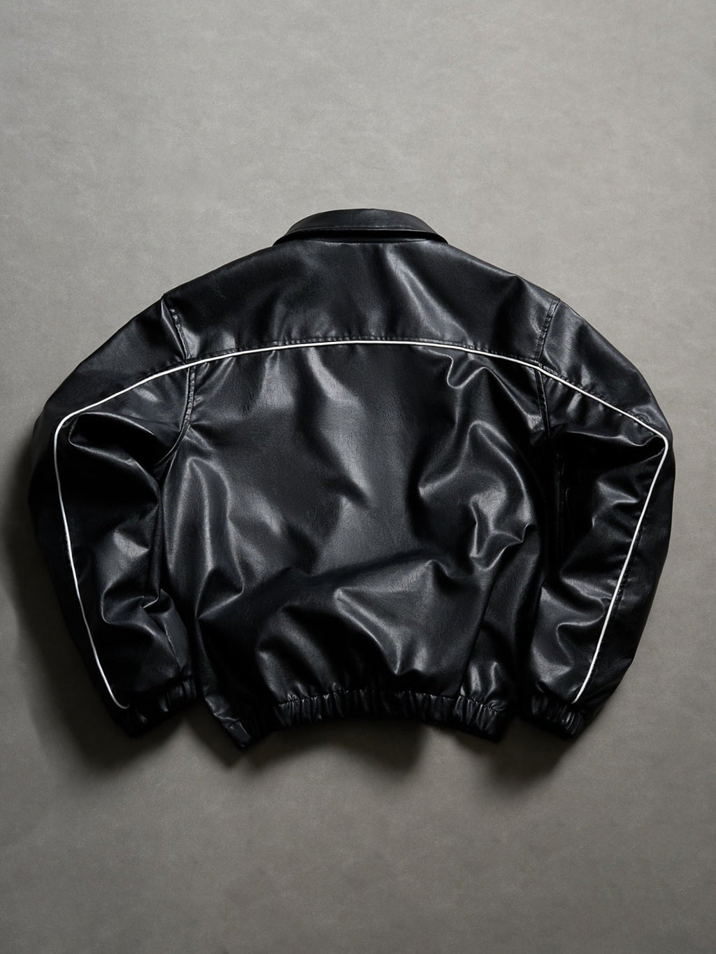 Men's Vintage-Inspired Faux Leather Bomber Jacket