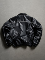 Men's Vintage-Inspired Faux Leather Bomber Jacket