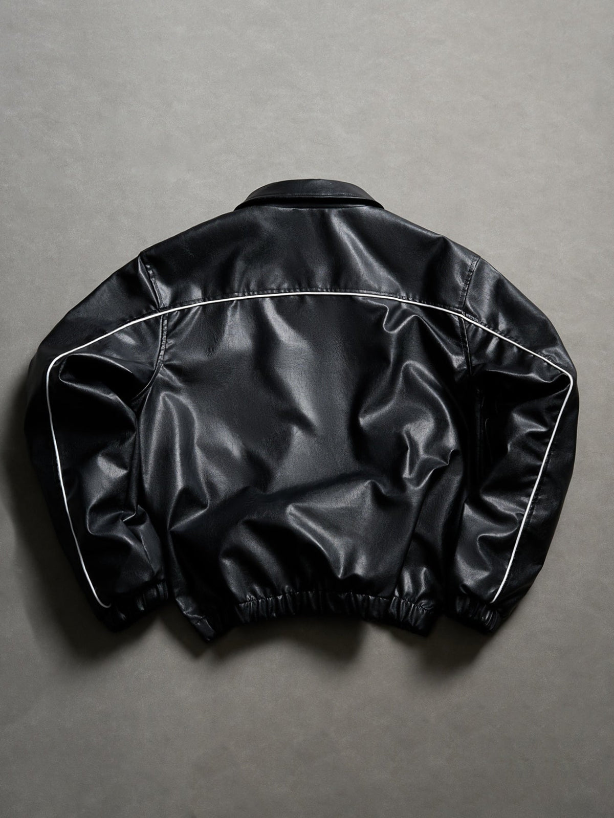 Men's Vintage-Inspired Faux Leather Bomber Jacket