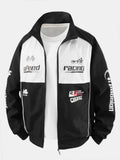 Men's Printed Racing Track Jacket with Full Zip