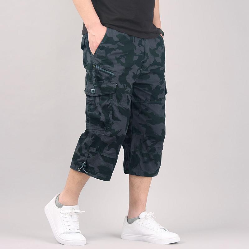 Men's Long Cargo Shorts – Multi-Pocket Utility Style