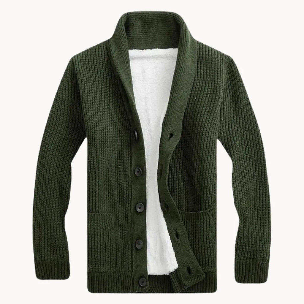 Men's Fleece-Lined Button Cardigan