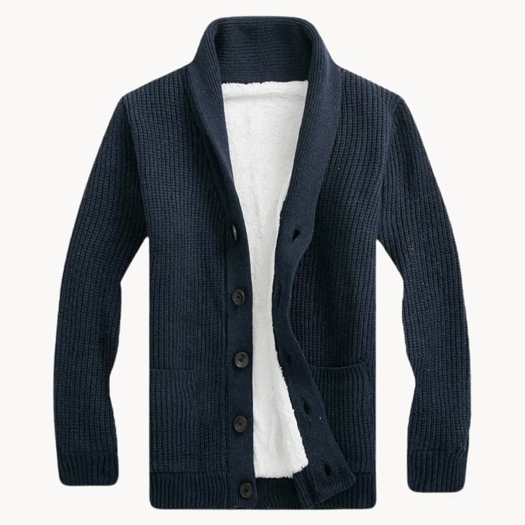 Men's Fleece-Lined Button Cardigan