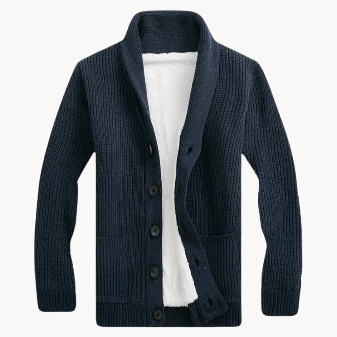Men's Fleece-Lined Button Cardigan