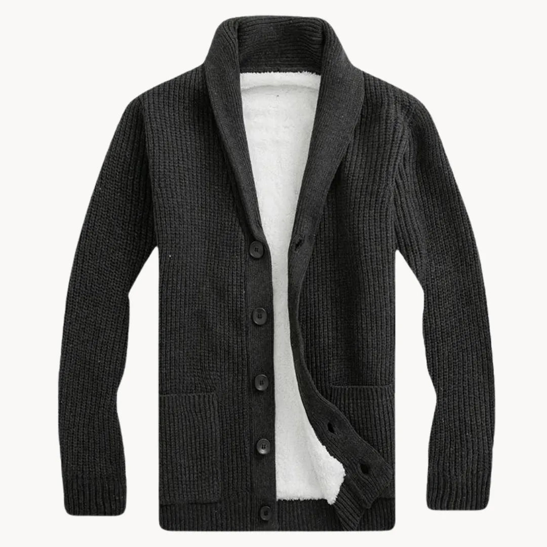 Men's Fleece-Lined Button Cardigan