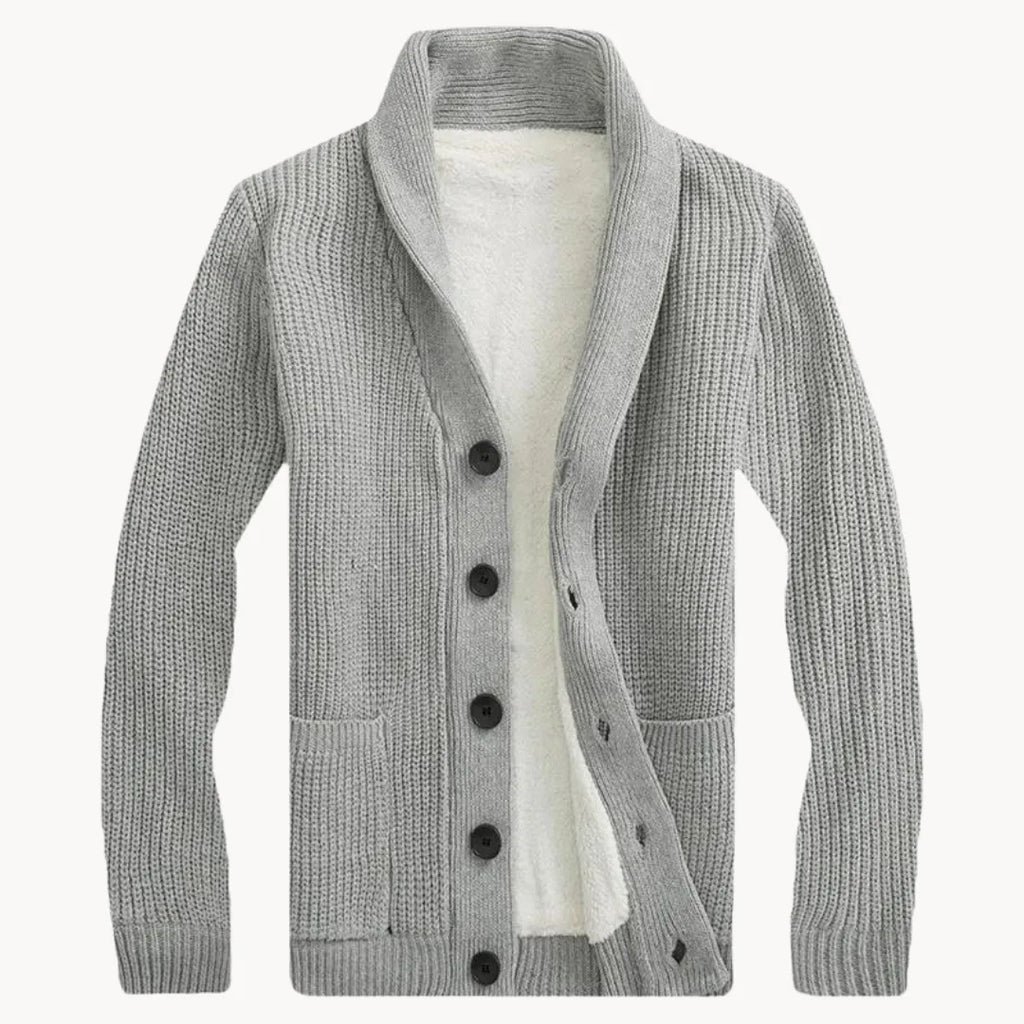 Men's Fleece-Lined Button Cardigan