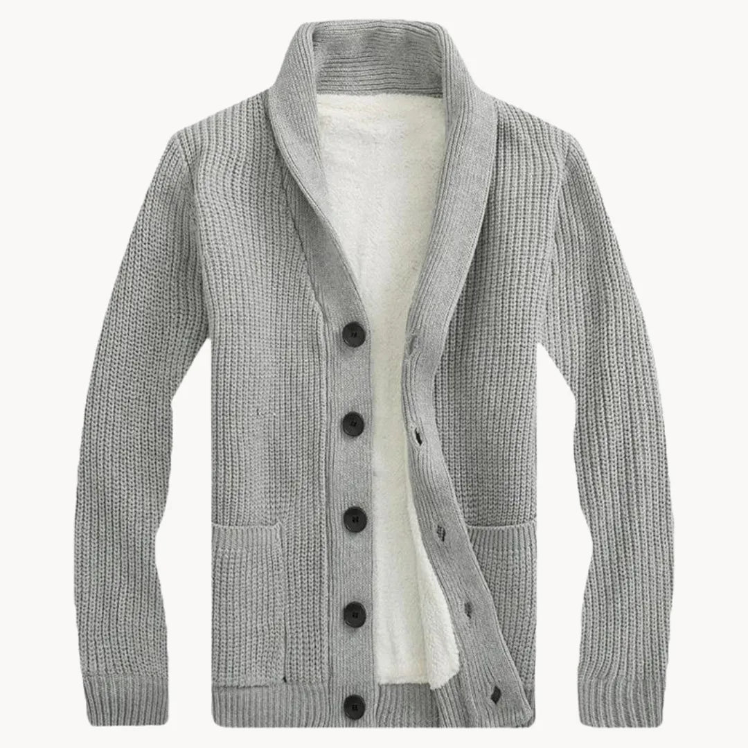 Men's Fleece-Lined Button Cardigan
