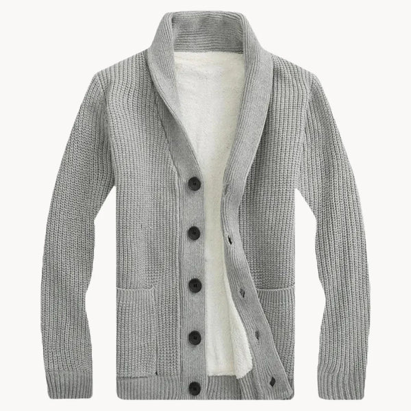 Men's Fleece-Lined Button Cardigan
