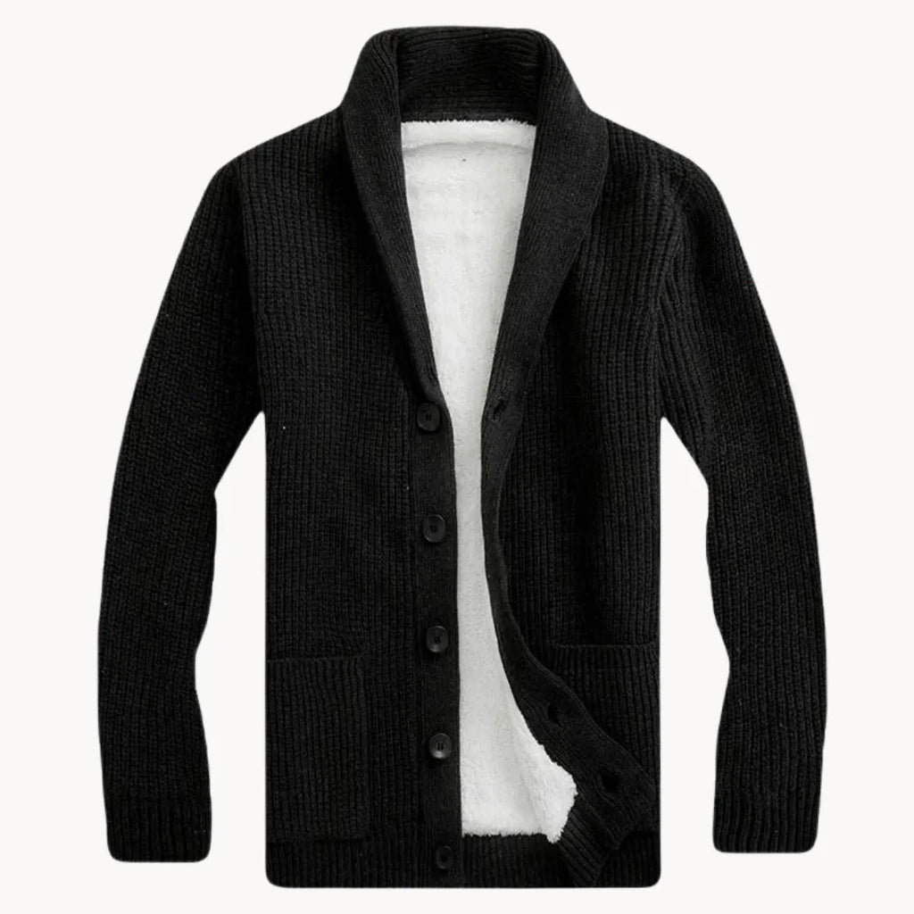 Men's Fleece-Lined Button Cardigan