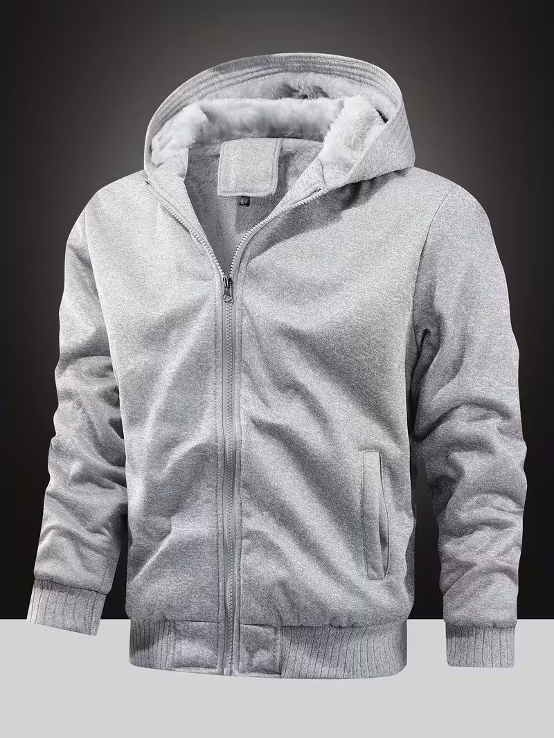 Men's Zip-Through Fleece Jacket with Hood