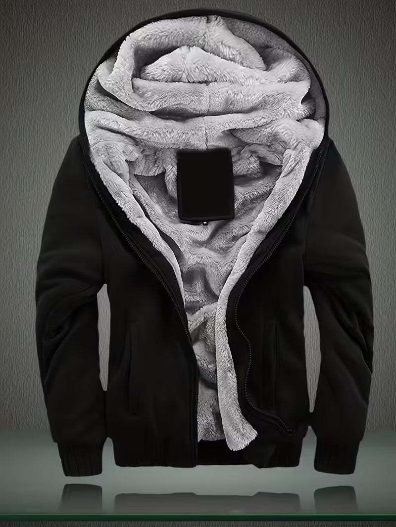 Men's Zip-Through Fleece Jacket with Hood