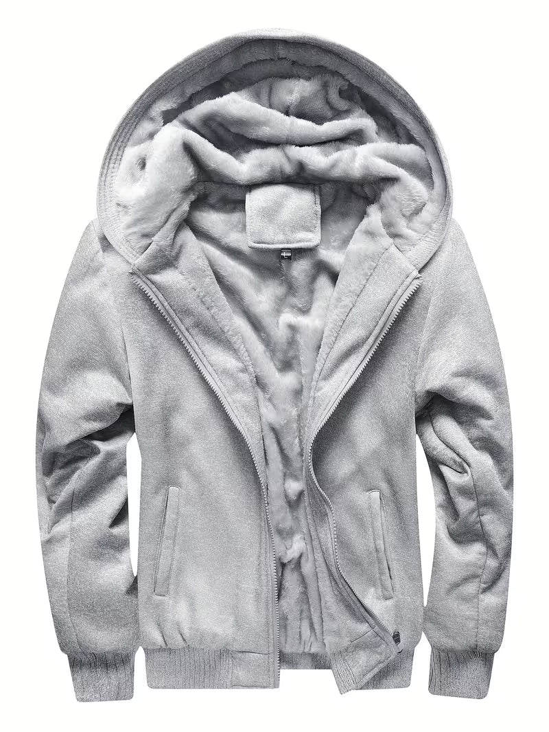 Men's Zip-Through Fleece Jacket with Hood