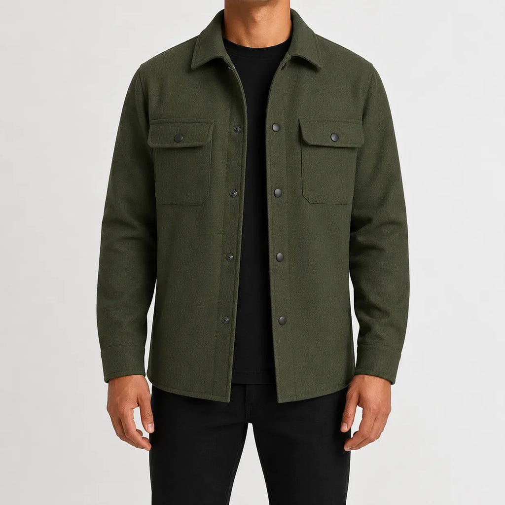 Men's Overshirt with Mandarin Collar – Style 2