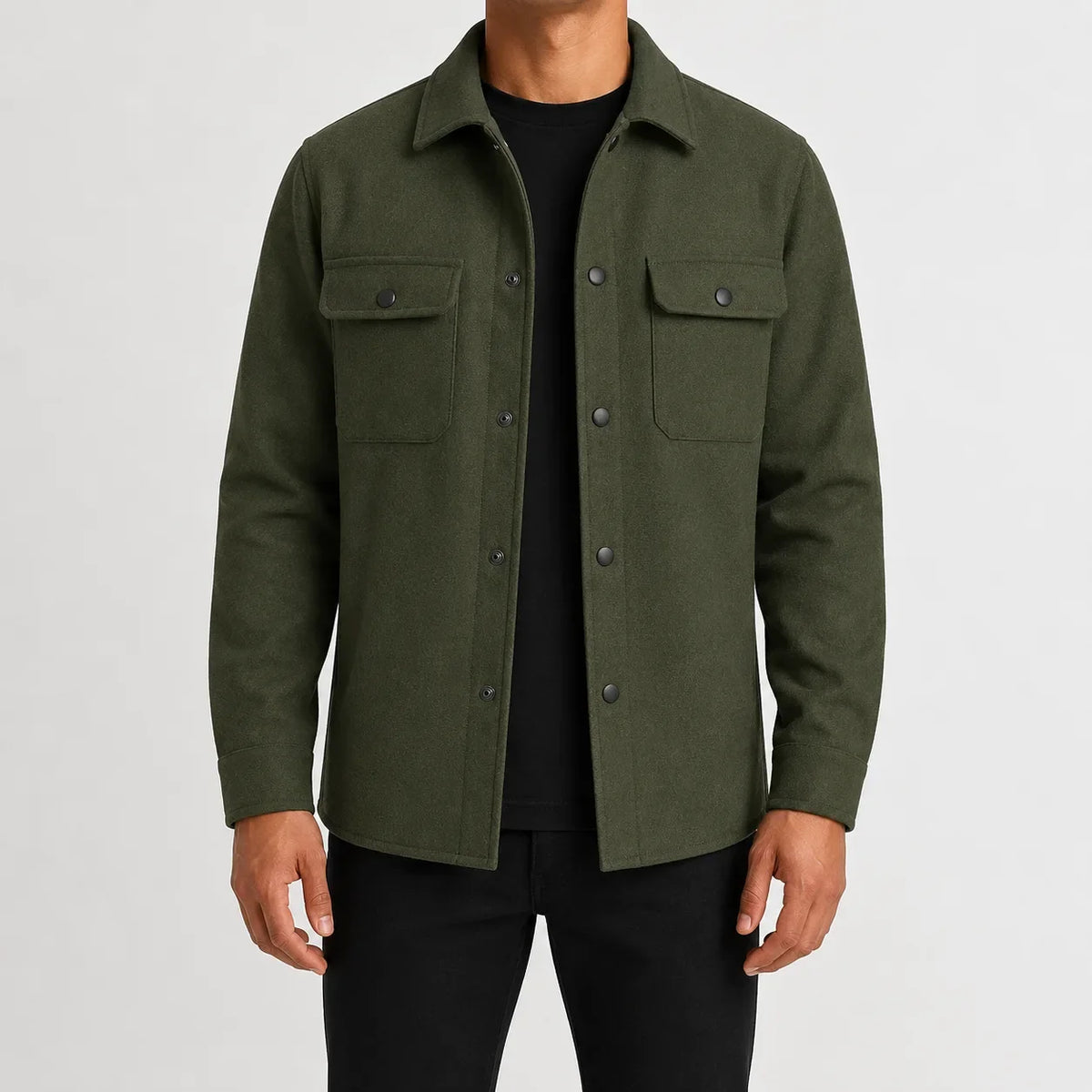 Men's Overshirt with Mandarin Collar – Style 2
