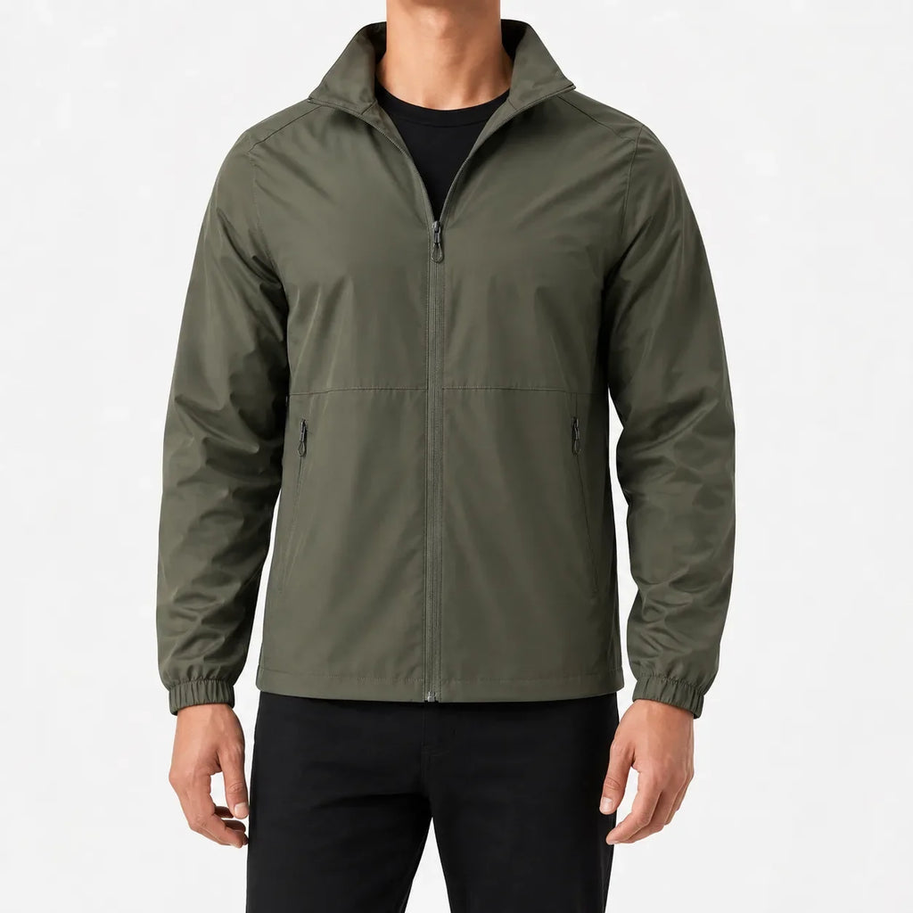 Men's Rain Jacket with Zip Front