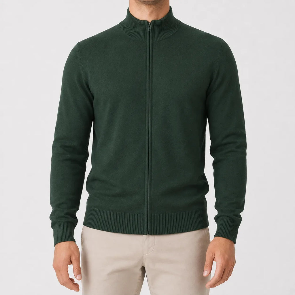 Men's Cardigan with Stand Collar