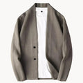 Men's Knitted Cardigan with Stand Collar