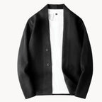Men's Knitted Cardigan with Stand Collar