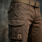 Men's Slim-Fit Cargo Trousers with Flap Pockets – Washed Utility Style