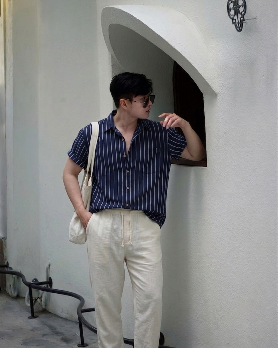 Men's Two-Tone Short Sleeve Co-Ord Set