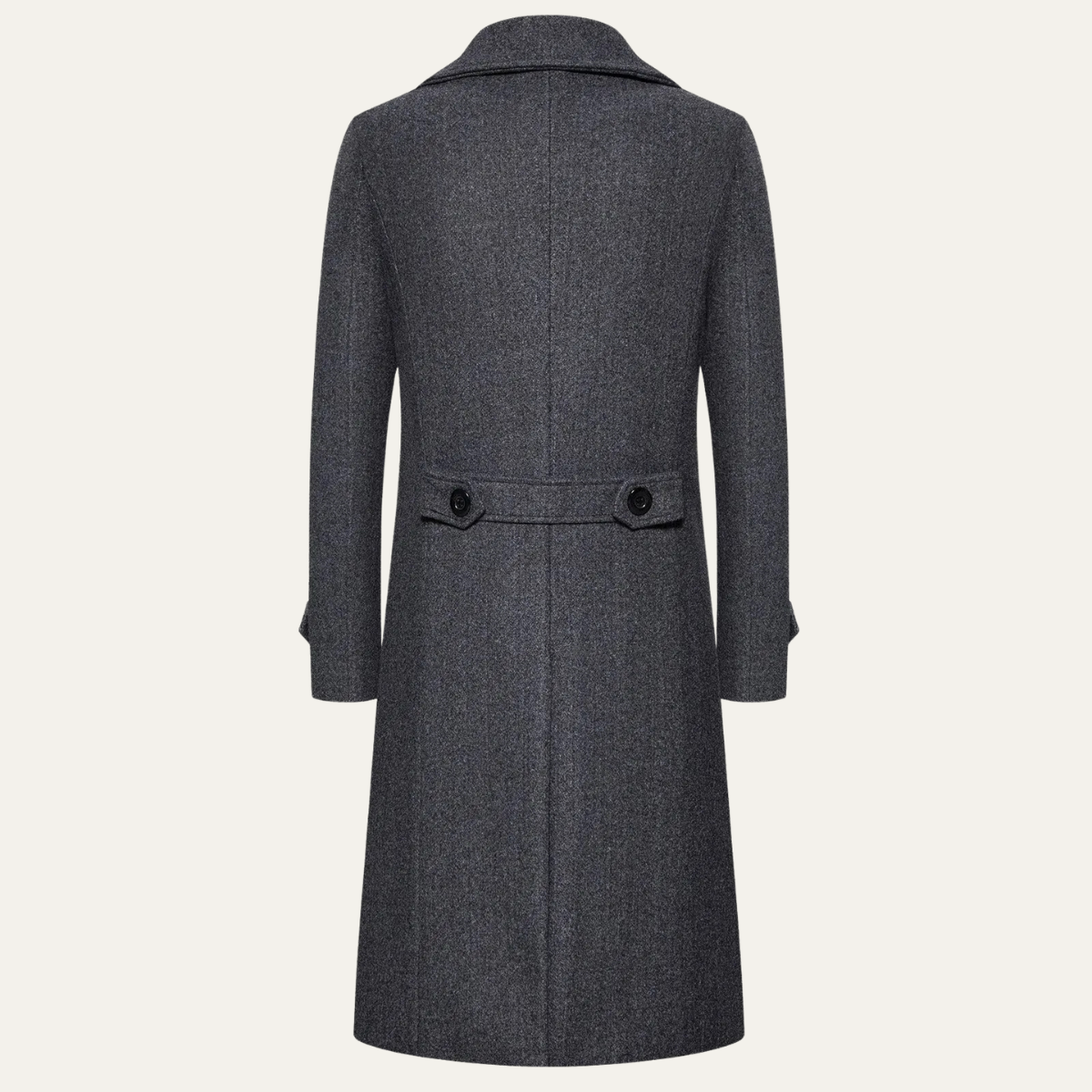 Men's Long Double-Breasted Wool-Blend Trench Coat