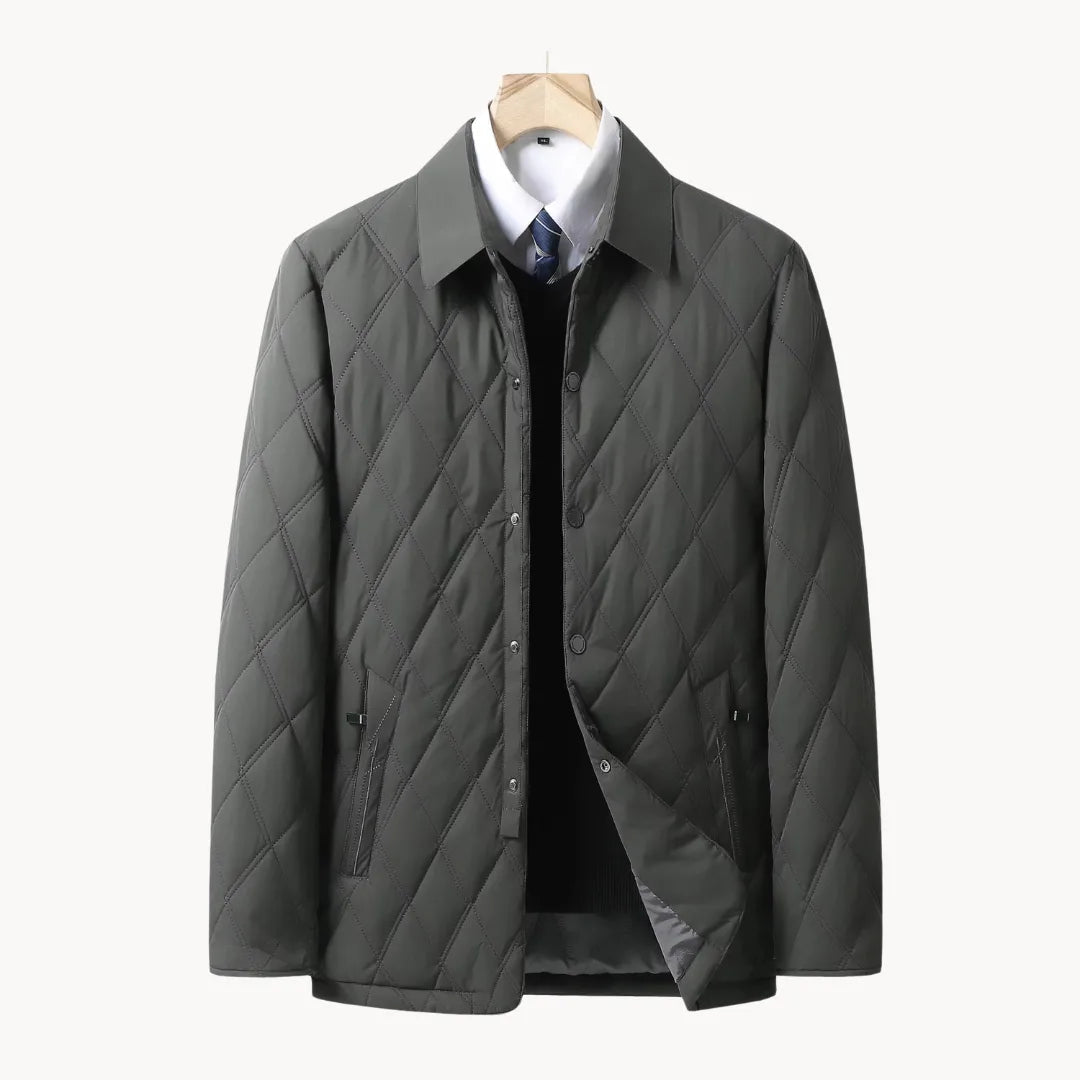 Men's Quilted Jacket with Classic Collar