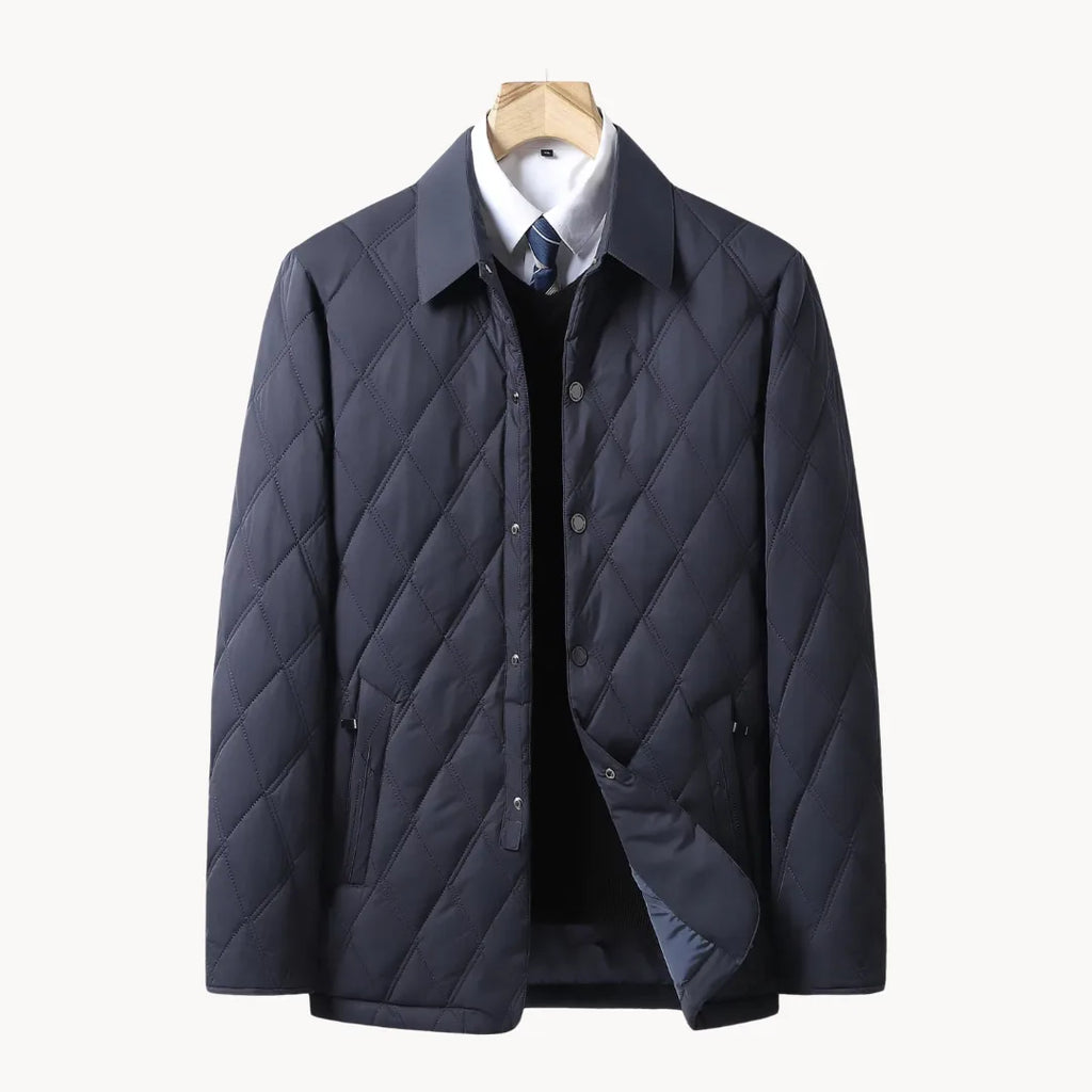 Men's Quilted Jacket with Classic Collar