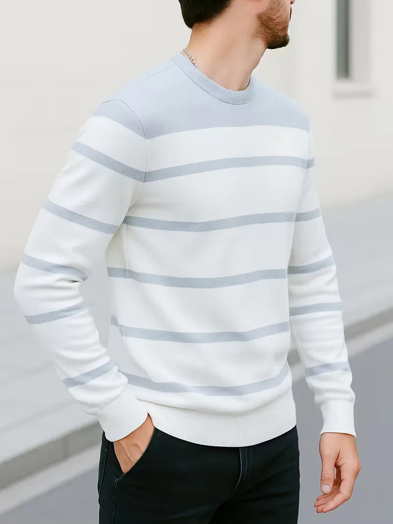 Men's Striped Crew Neck Jumper