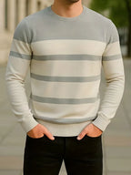 Men's Striped Crew Neck Jumper