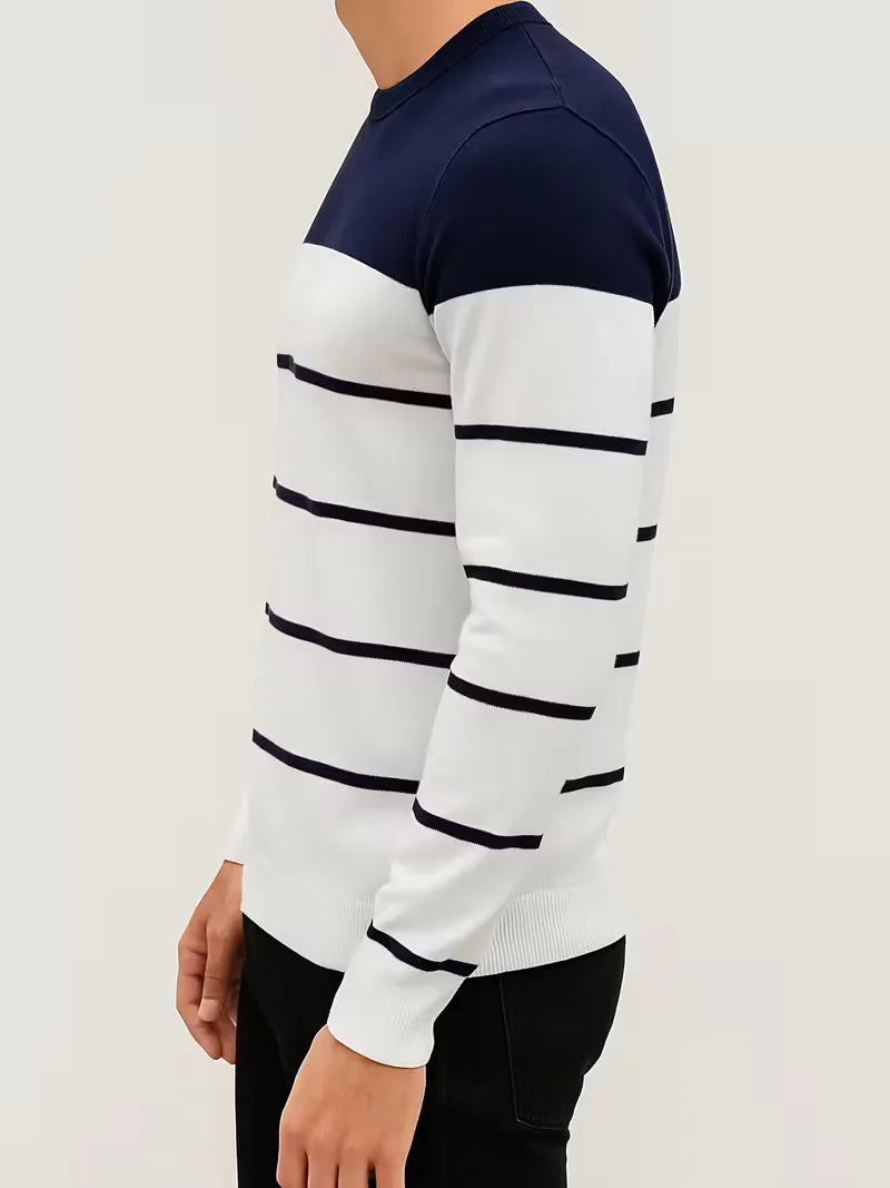 Men's Striped Crew Neck Jumper