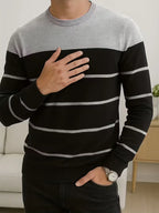 Men's Striped Crew Neck Jumper