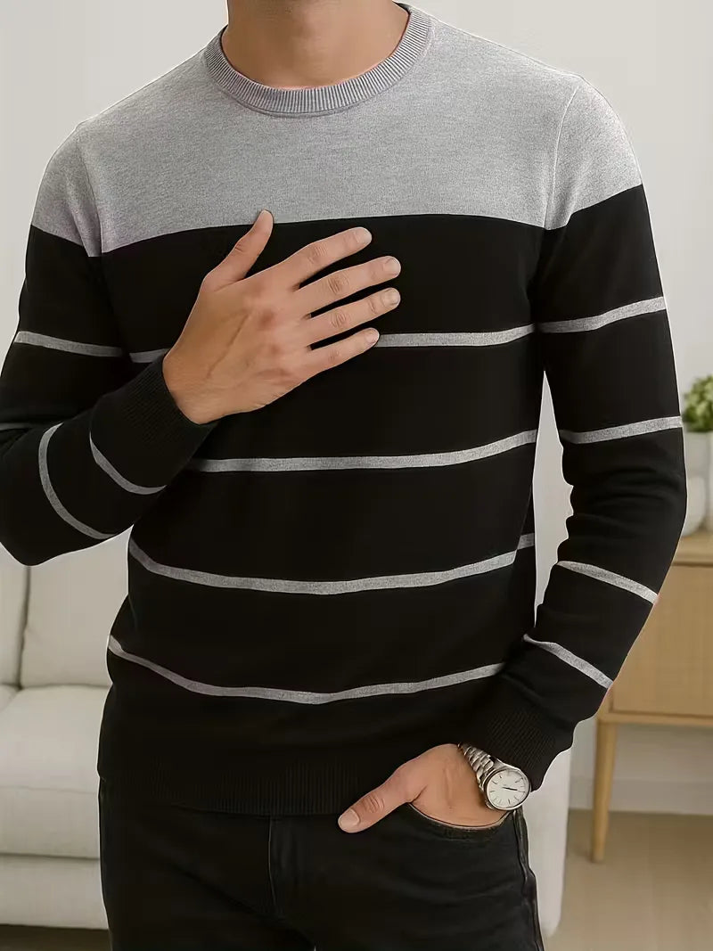 Men's Striped Crew Neck Jumper