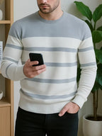 Men's Striped Crew Neck Jumper