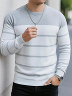 Men's Striped Crew Neck Jumper