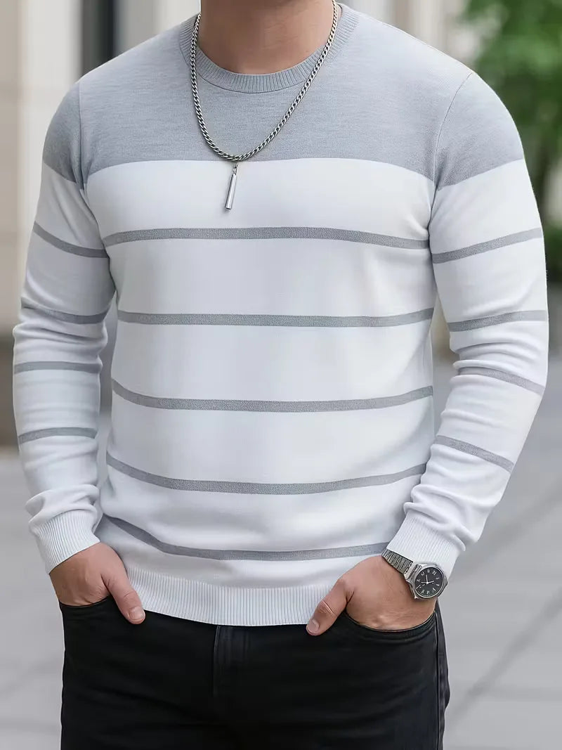 Men's Striped Crew Neck Jumper