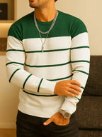 Men's Striped Crew Neck Jumper