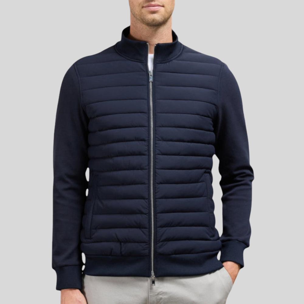 Men's Quilted Jacket with Stand Collar