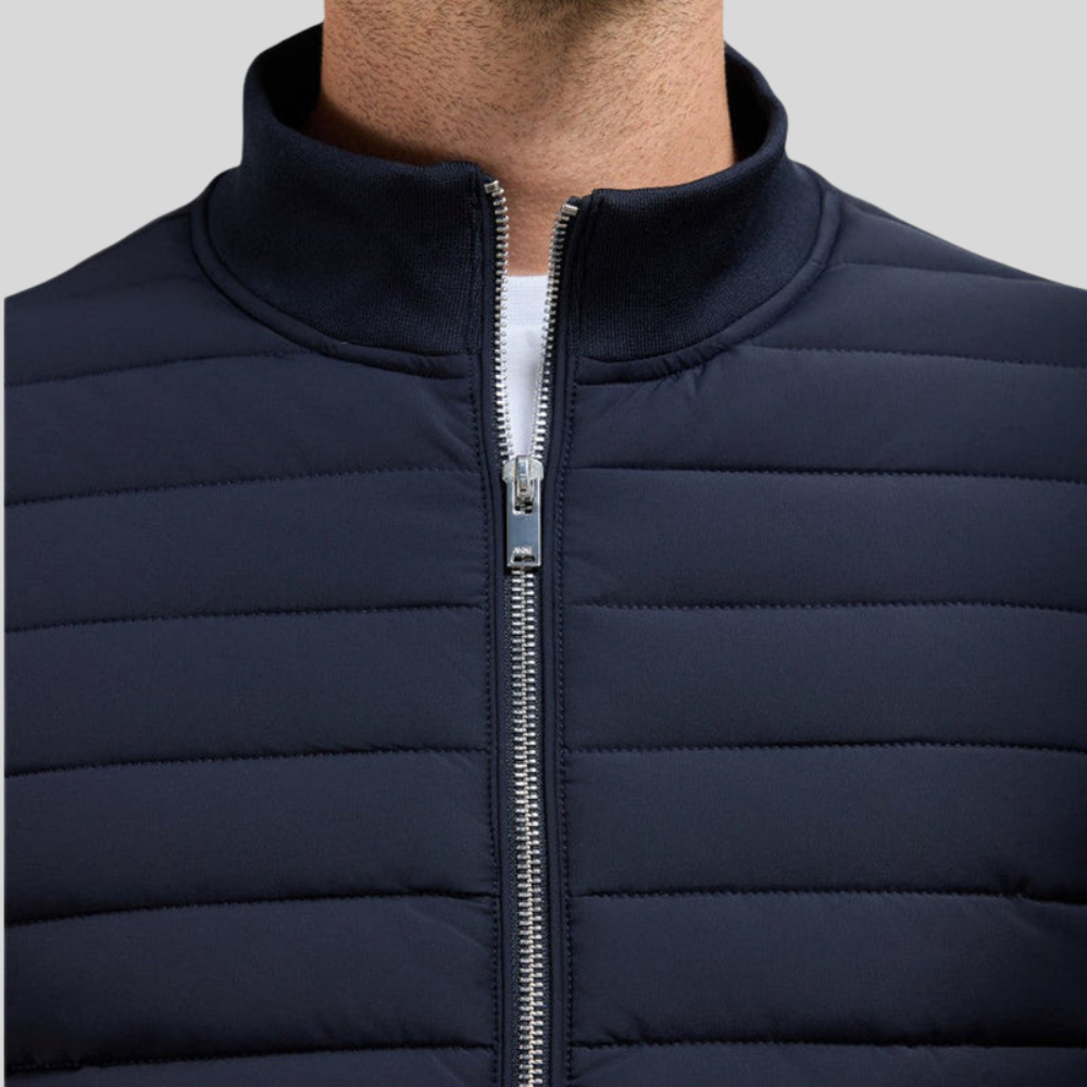 Men's Quilted Jacket with Stand Collar