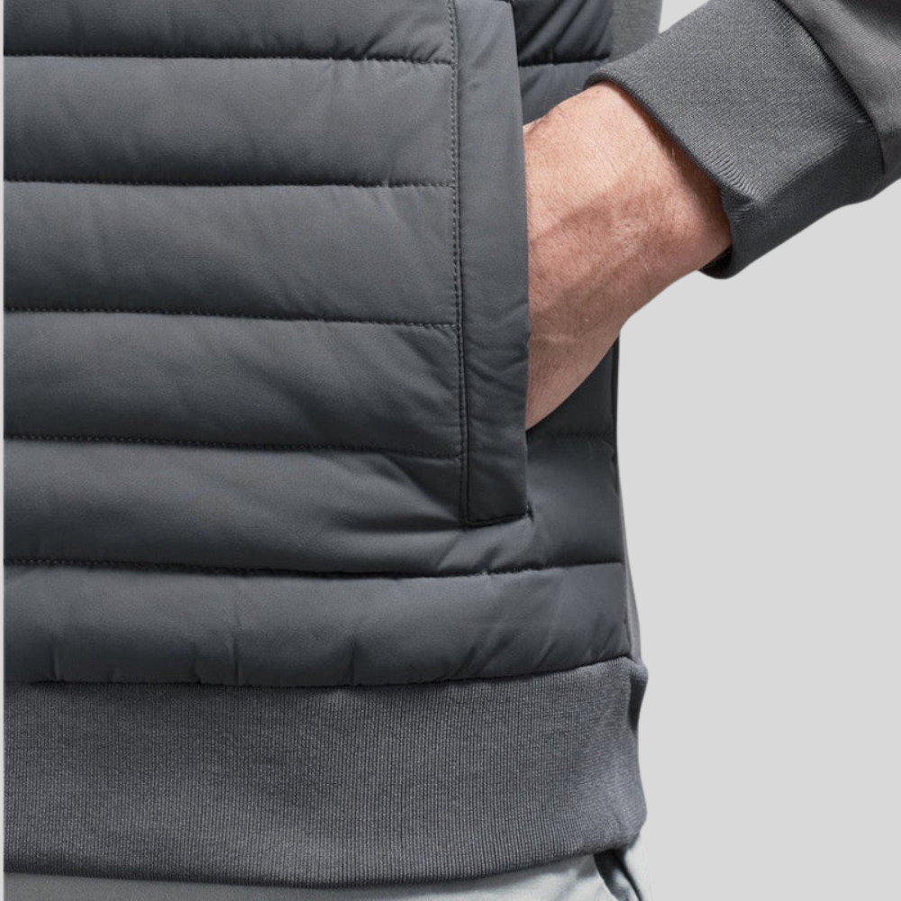 Men's Quilted Jacket with Stand Collar