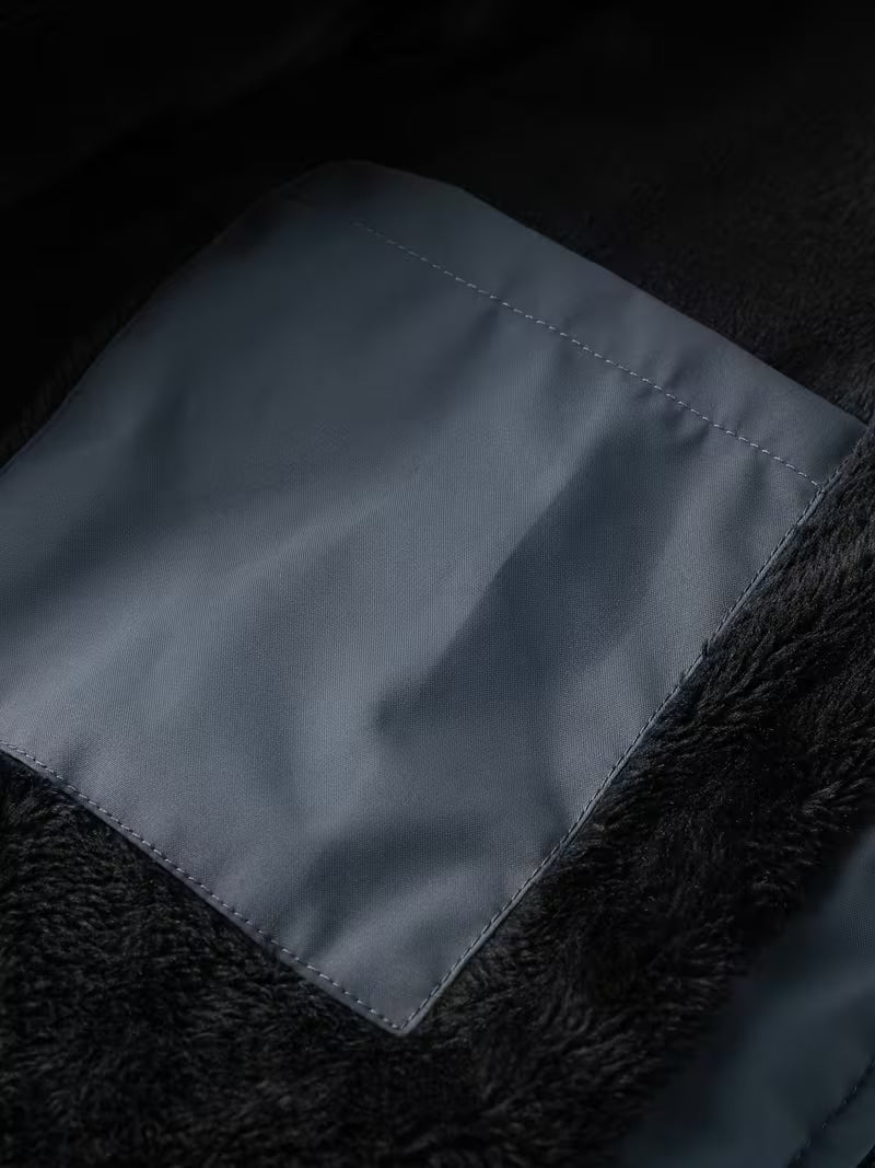 Men's Quilted Jacket with Hood and Fleece Lining
