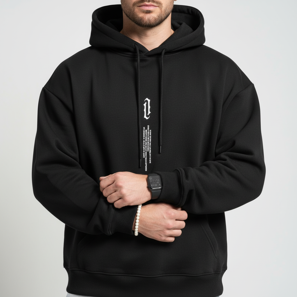 Men's Pullover Hoodie – Regular-Fit Drawstring Layer