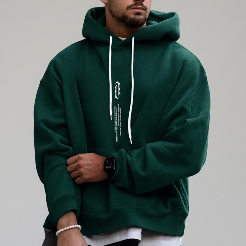 Men's Pullover Hoodie – Regular-Fit Drawstring Layer