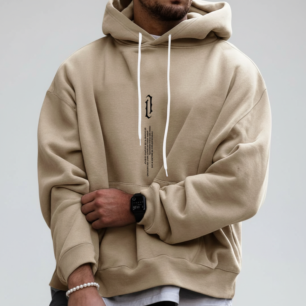 Men's Pullover Hoodie – Regular-Fit Drawstring Layer