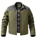 Men's Quilted Jacket – Knitted-Panel Stand-Collar Layer