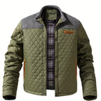 Men's Quilted Jacket – Knitted-Panel Stand-Collar Layer