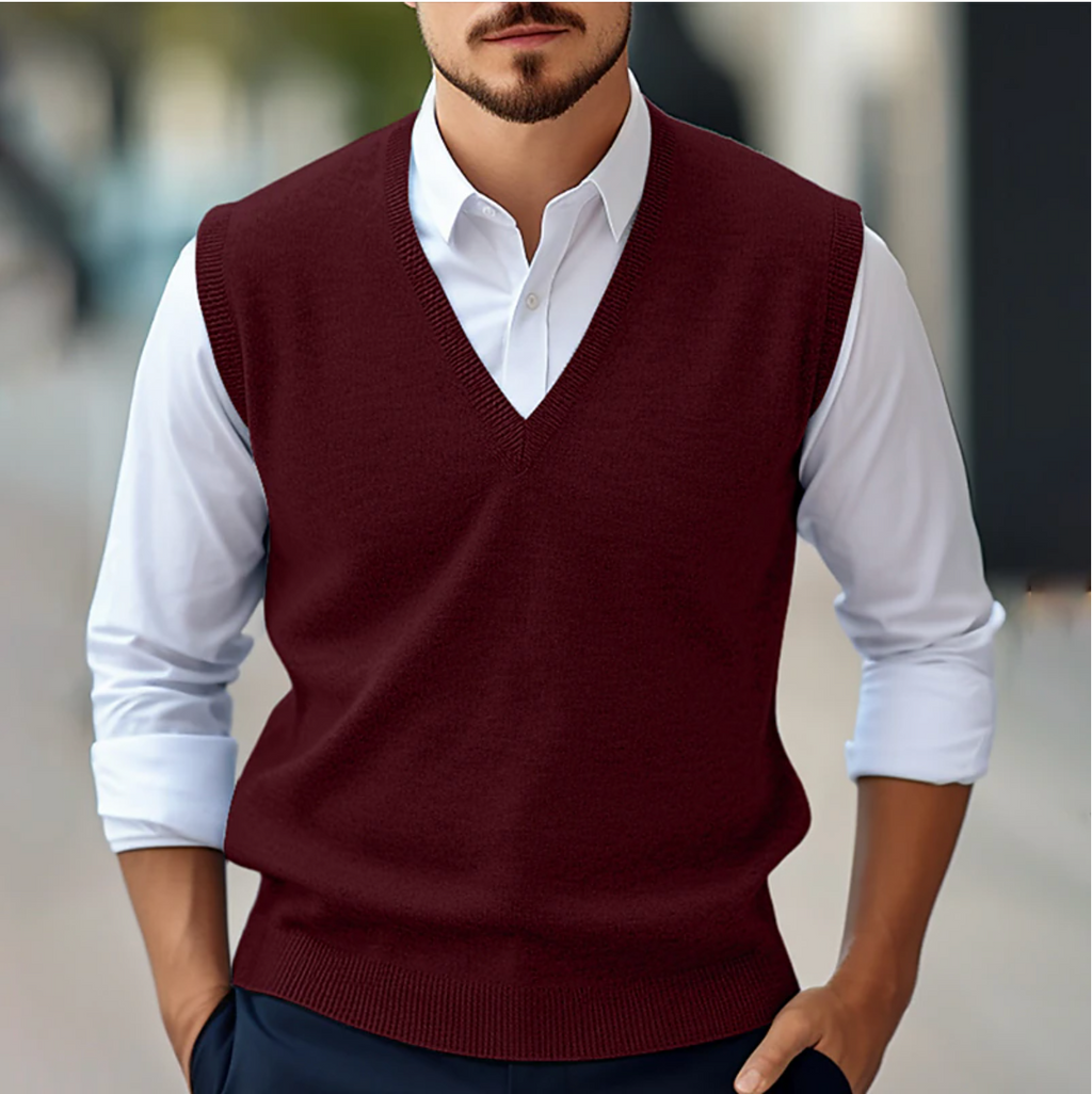 Men's Knitted V-Neck Sweater Vest